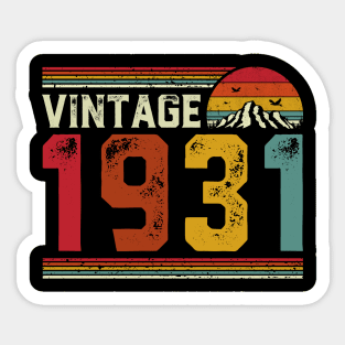 Vintage 1931 Birthday Gift Retro Style Sticker